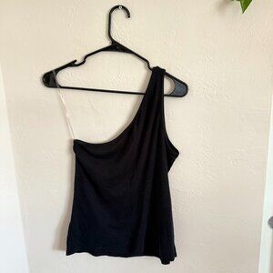 One-Shoulder Tank – a new day, Size XL, Black (Excellent Used Condition)